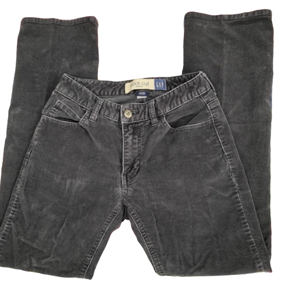 Gap Boot Cut Stretch Dark Gray 5 Pocket Corduroy Jeans Size 0